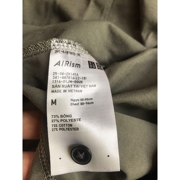 Áo smi có cổ chất cotton xịn uniqlo sz m nam