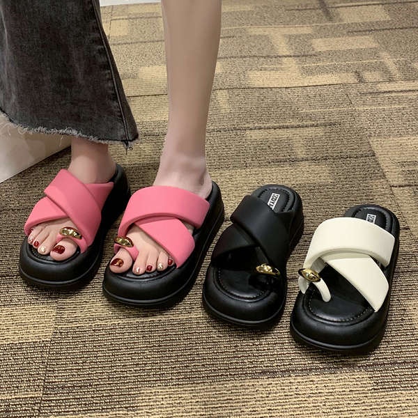 Dép nữ đế cao Dép xỏ ngón chéo đế dày