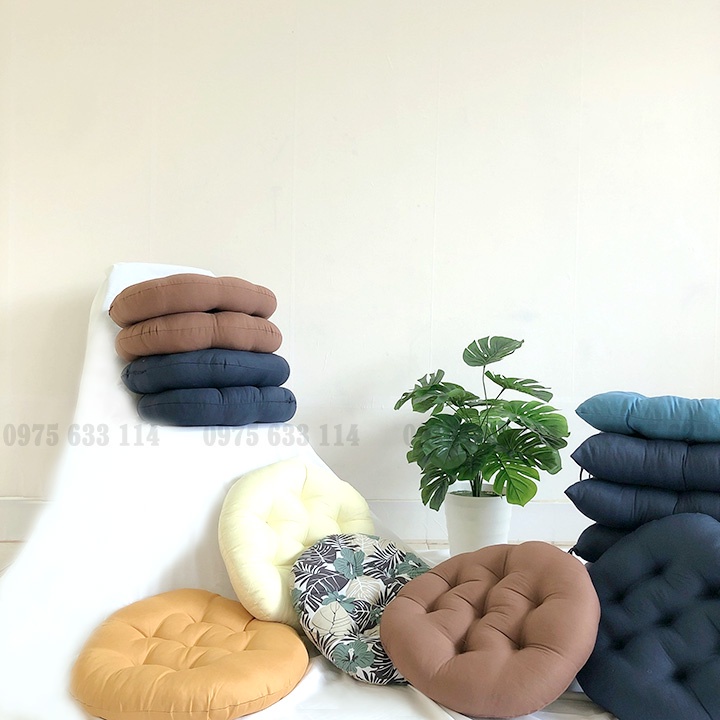 Đệm ngồi bệt 💜FREESHIP💜 Nệm tròn vải đũi 40x40 hàng LOẠI 1 dùng cho ghế văn phòng, decor nhà cửa
