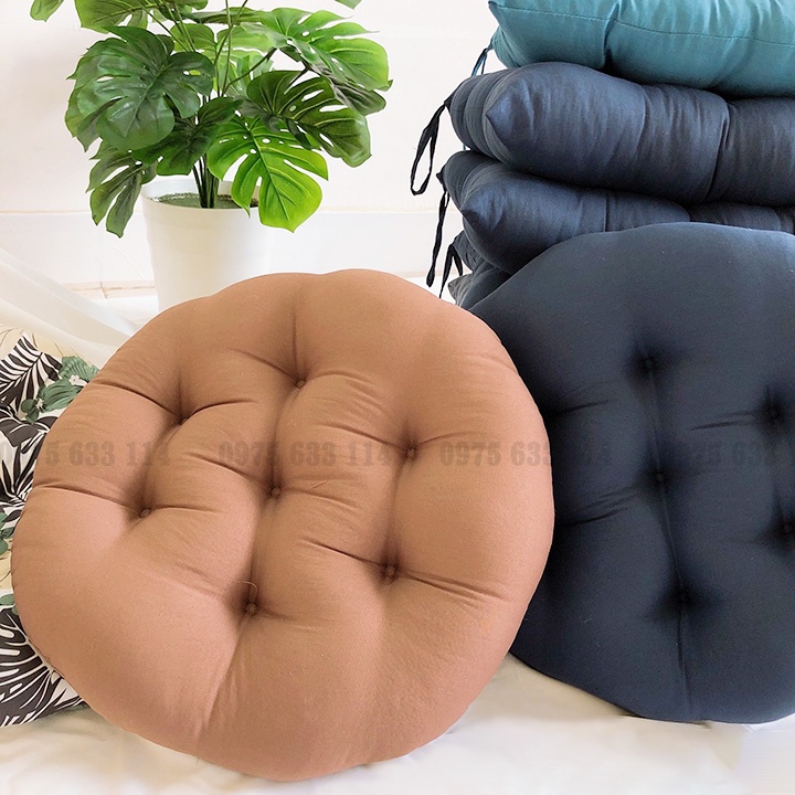 Đệm ngồi bệt 💜FREESHIP💜 Nệm tròn vải đũi 40x40 hàng LOẠI 1 dùng cho ghế văn phòng, decor nhà cửa