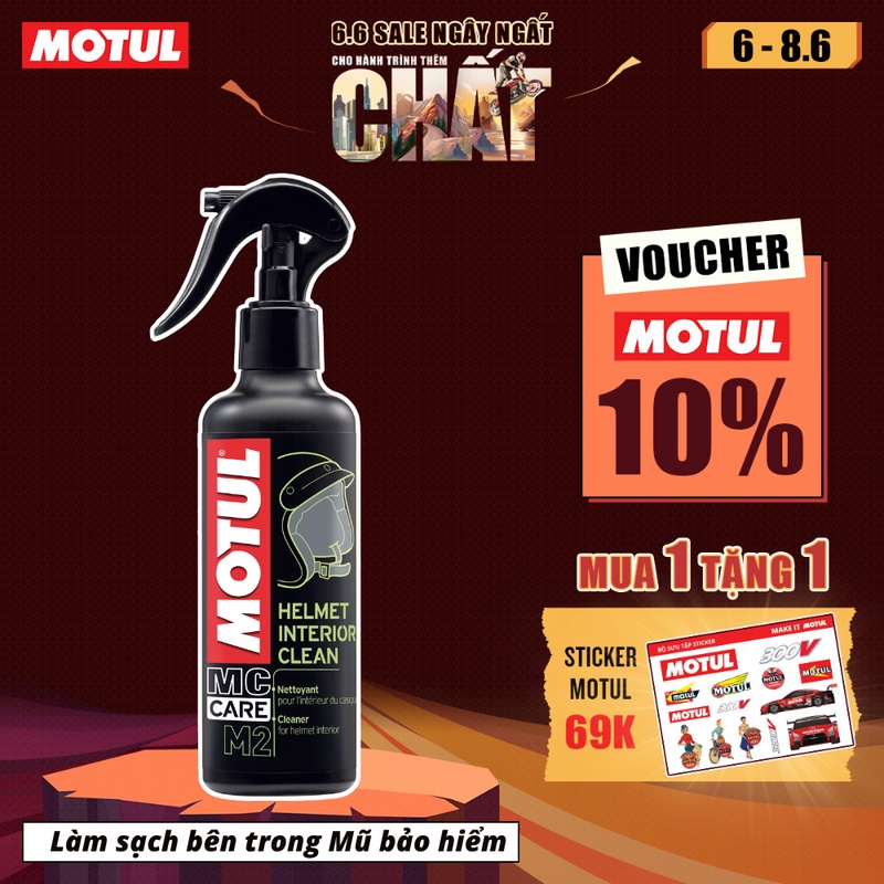 Dung dịch làm sạch bên trong nón bảo hiểm - M2 HELMET INTERIOR CLEAN 250ml