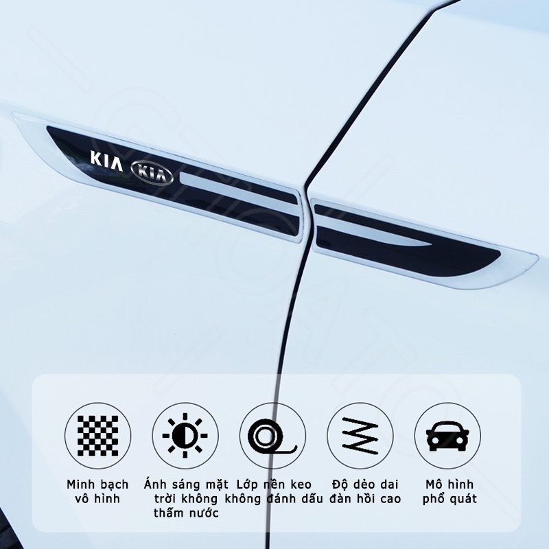 GTIOATO Huy Hiệu Xe Hơi MiếNg DáN Xe Trang Trí Ô Tô Cho KIA Morning Carnival Sonet K3 Seltos Sportage Forte Sorento Carens K5