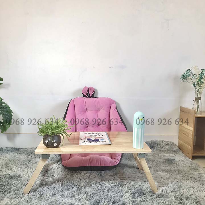 Ghế tựa lưng ngồi bệt FREESHIPGhế bệt dựa lưng tai THỎ sz 45 x 45cm chất nhung mềm mịn ngồi học và làm việc