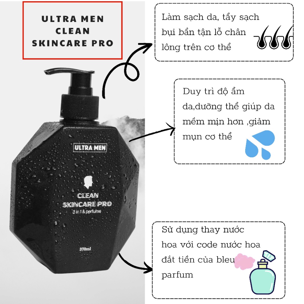 Combo nam giới Ultra Men đầy đủ 6 món ,sữa tắm -dầu gội -nước hoa -ddvs - lăn khử mùi -sữa rửa mặt