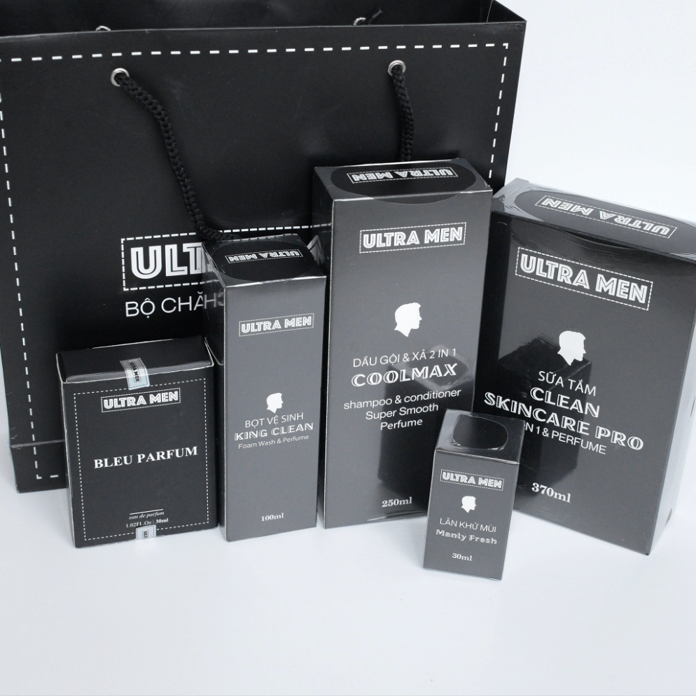 Combo nam giới Ultra Men đầy đủ 6 món ,sữa tắm -dầu gội -nước hoa -ddvs - lăn khử mùi -sữa rửa mặt