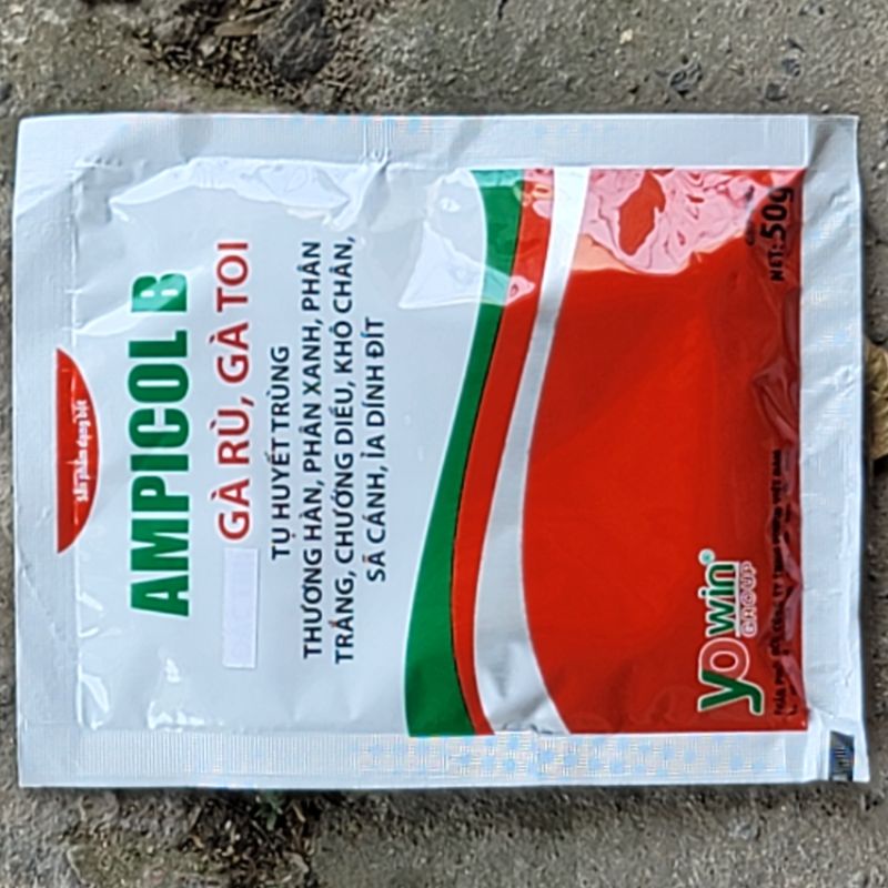 Gói Ampicol B gà rù gà toi, tụ huyết trùng, chướng diều, khô chân, phân xanh, phân trắng dùng cho thú cưng