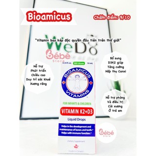 Vitamin K2+D3 BioAmicus 10ml (0M+) giúp bé tăng hấp thu calci