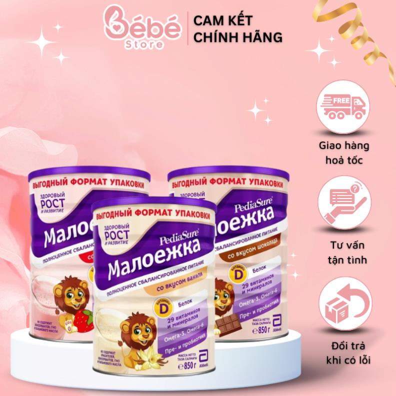 Sữa Pediasure Nga Cao Năng Lượng Tăng Cân Chiều Cao Vị Socola Vani, Dâu, 850g