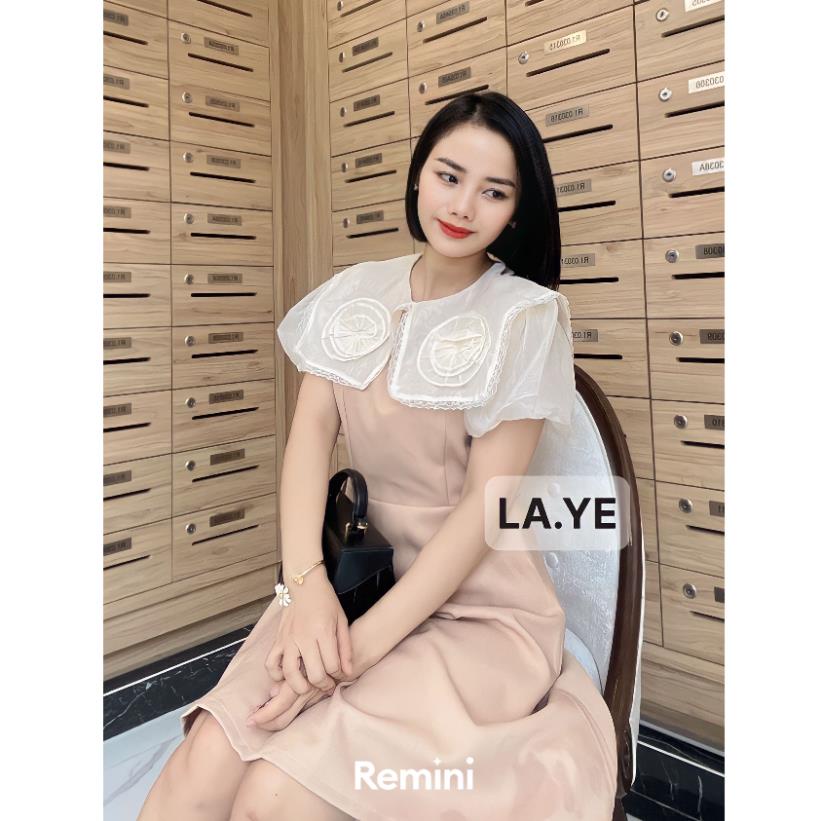 Váy Thiết Kế Cổ Phối Ren Đính Hoa Tay Bồng - Đầm Nữ Thời Trang Phong Cách Nữ Tính Thanh Lịch | BigBuy360 - bigbuy360.vn