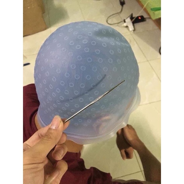 ❌RẺ NHẤT❌ Mũ móc light kèm cây kim móc nhuộm tóc, tẩy tóc highlight