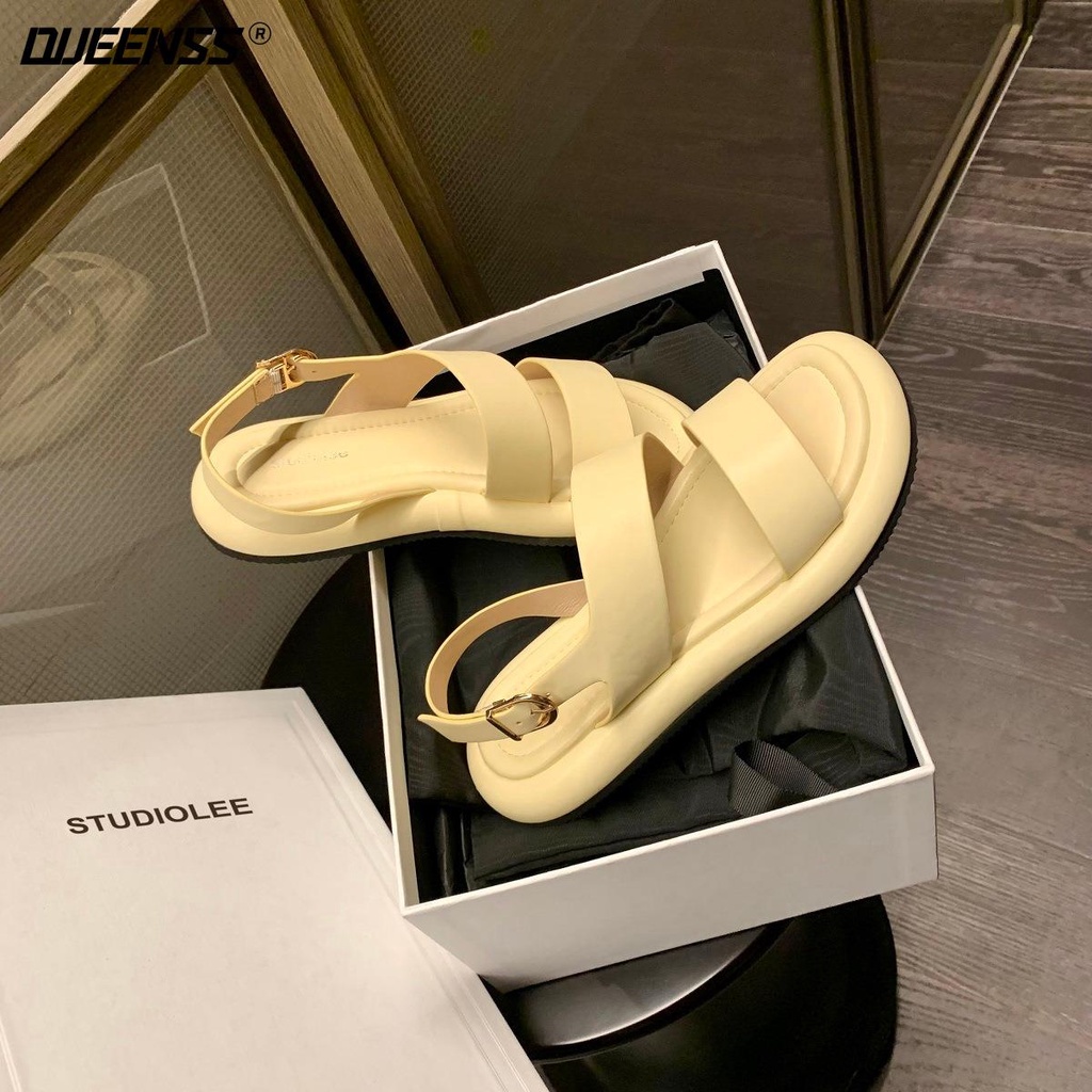 Sandal Mũi Tròn Mùa Hè 2023 Phong Cách Mới Đơn Giản Cho Nữ