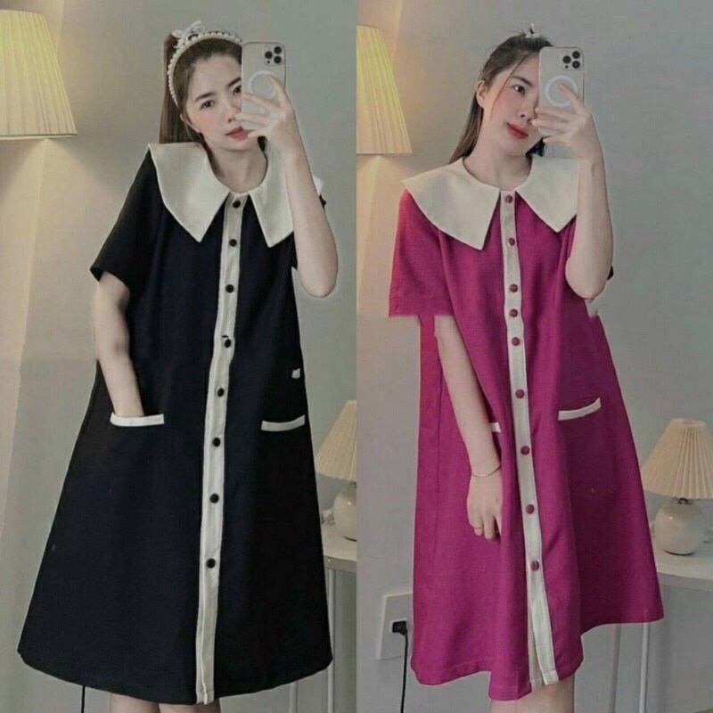Váy bầu cộc tay công sở có túi M56