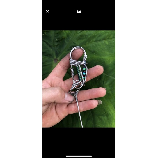 Móc khóa inox thủ công phối titan