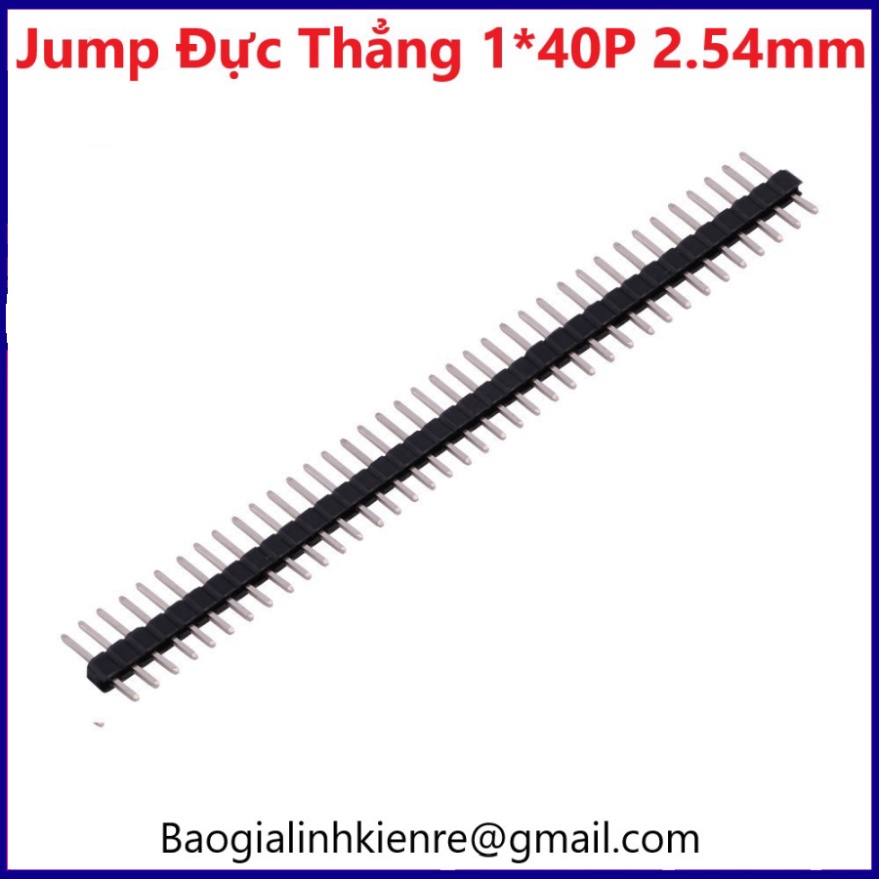 Thanh Jump Đực Đơn Thẳng 1*40P 2.54mm, 1 hàng 40 chân, khoảng cách giữa 2 chân là 2.54mm freeship toàn quốc