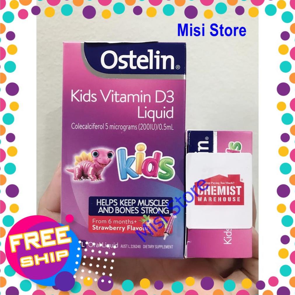 (Date 2025) Ostelin Vitamin D Liquid, bổ sung Vitamin D3, 20ml