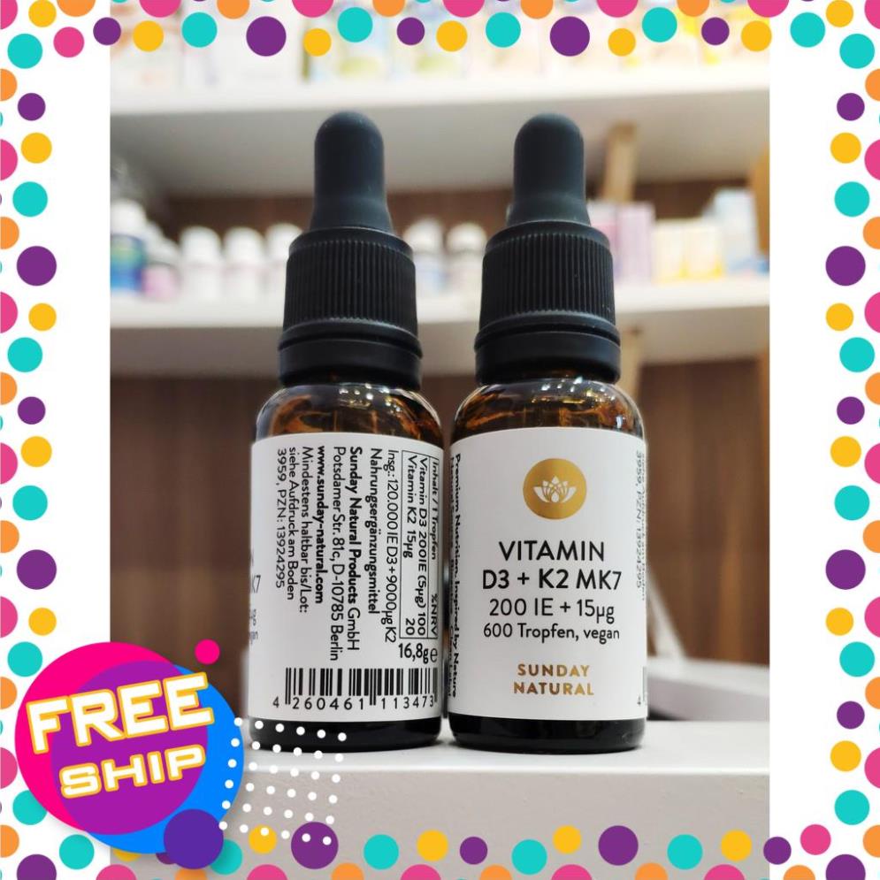 Set 2l Vitamin K2 D3 Mk7 Sunday Natural 20ml