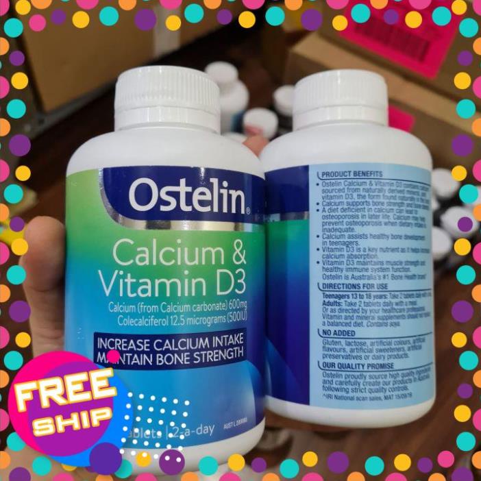 (Ostelin 300v) Viên uống bổ sung Canxi và Vitamin D3, Ostelin Calcium &amp; Vitamin D3, 300v, Úc