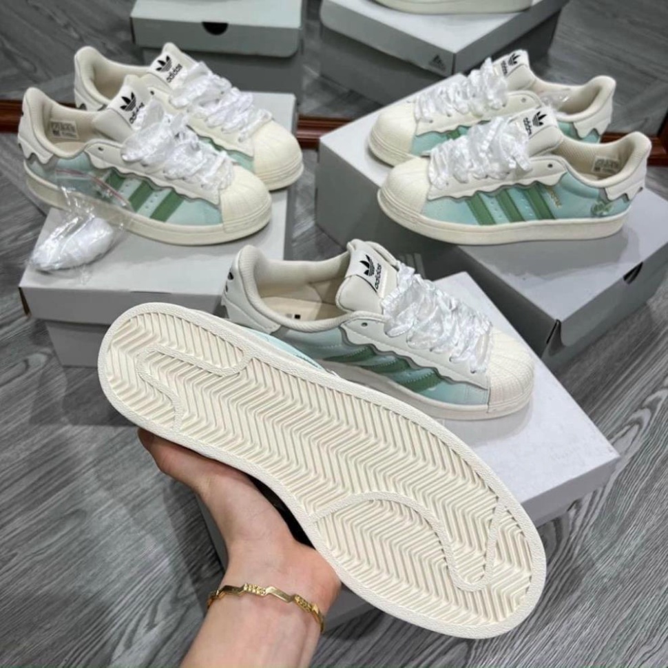 Giày sneaker Adidas Superstar Das mũi Sò 3 Màu Trắng, Hồng, Xanh, Giày Sport Adidas Sò Kem bản Classic cực xinh | BigBuy360 - bigbuy360.vn