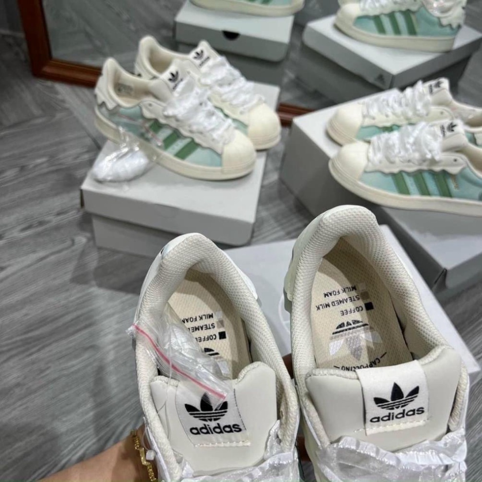 Giày sneaker Adidas Superstar Das mũi Sò 3 Màu Trắng, Hồng, Xanh, Giày Sport Adidas Sò Kem bản Classic cực xinh | BigBuy360 - bigbuy360.vn