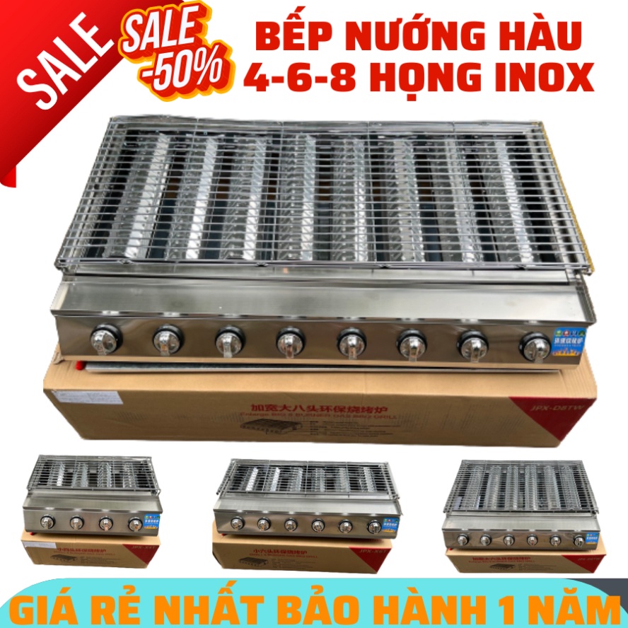 Bếp Nướng Hàu, Bếp Nướng Bbq Bằng Gas Inox Chống Bám Bẩn Đủ Kích Thước Bảo Hành 1 Năm Hàng Xuất Nhật