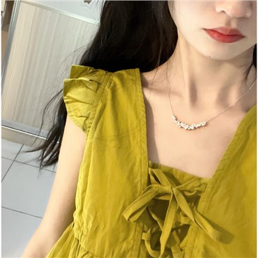 Jiashucheng Áo Hai Dây Dáng Ngắn Nhỏ Màu Xanh Lá Thời Trang Mùa Hè Cho Nữ