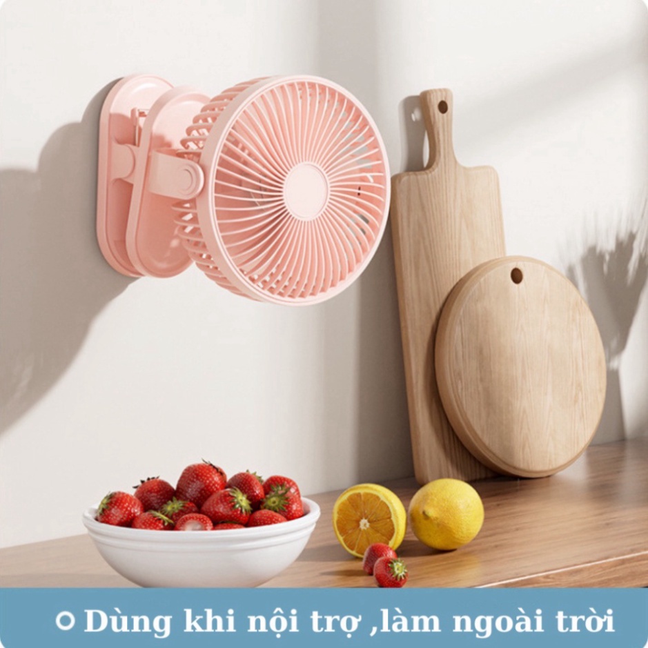 Quạt tích điện 15000mAh,10000mAh Quạt kẹp mini 20h giờ liên tục - Bảo hành 15 tháng