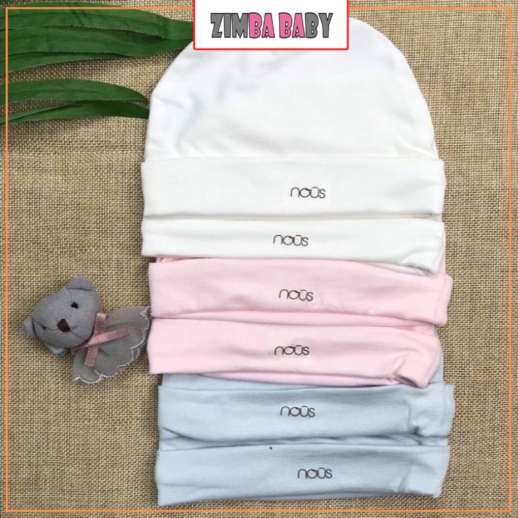 Mũ Cho Bé Sơ Sinh Nous FS, Chất Liệu 100% Cotton Cao Cấp Mềm Mịn An Toàn Cho Trẻ Sơ Sinh Zimbababy
