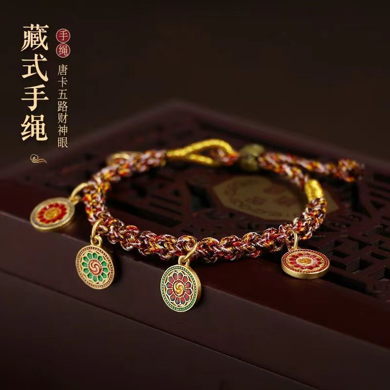 Vòng Tay Dây Thừng Nhiều Màu Phong Cách Tây Tạng Cho Nữ