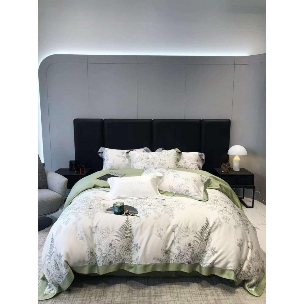 Bộ Chăn Ga Gối Lụa Tencel 80s Hoạ Tiết Hoa Mùa Xuân Nhẹ Nhàng