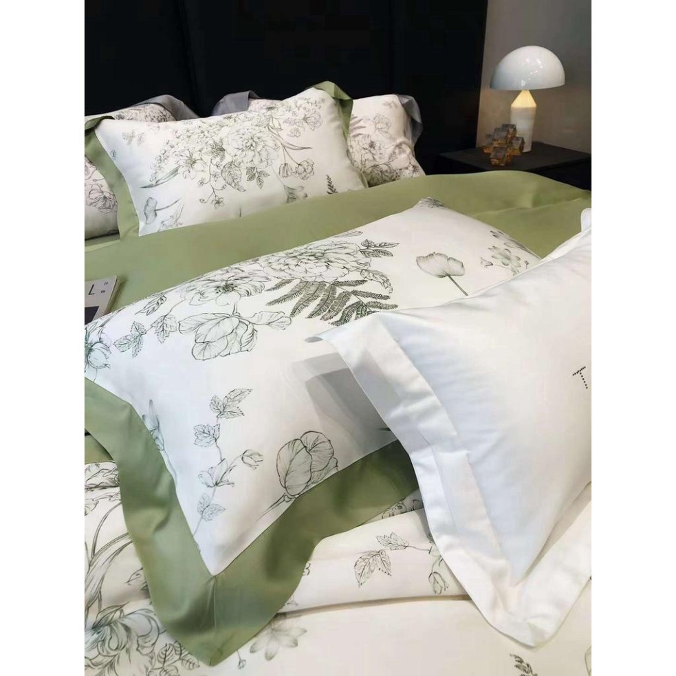Bộ Chăn Ga Gối Lụa Tencel 80s Hoạ Tiết Hoa Mùa Xuân Nhẹ Nhàng