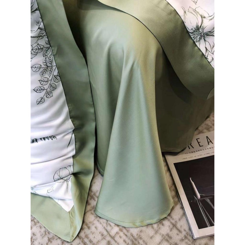 Bộ Chăn Ga Gối Lụa Tencel 80s Hoạ Tiết Hoa Mùa Xuân Nhẹ Nhàng