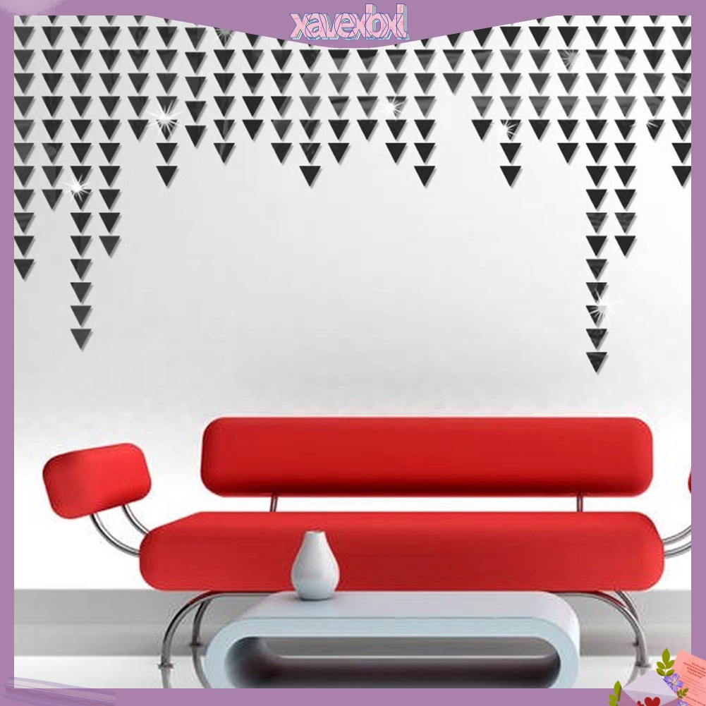 100 Miếng Dán Tường Hiệu Ứng Gương 3D Hình Tam Giác