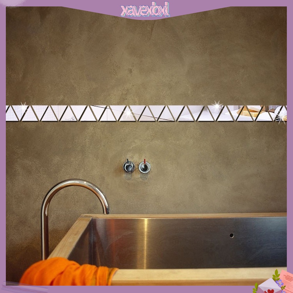 100 Miếng Dán Tường Hiệu Ứng Gương 3D Hình Tam Giác