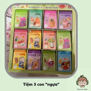 Sổ sticker mini 24 tờ hình dán trang trí sổ họa tiết đồ ăn siêu cutee -🐴-