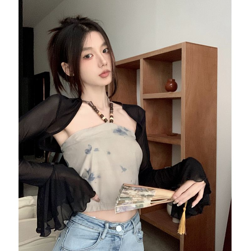 Hàng Mới Về Mới Áo Hai Dây Dáng Ngắn Phong Cách Trung Hoa Thời Trang Mùa Hè 2023 Cho Nữ