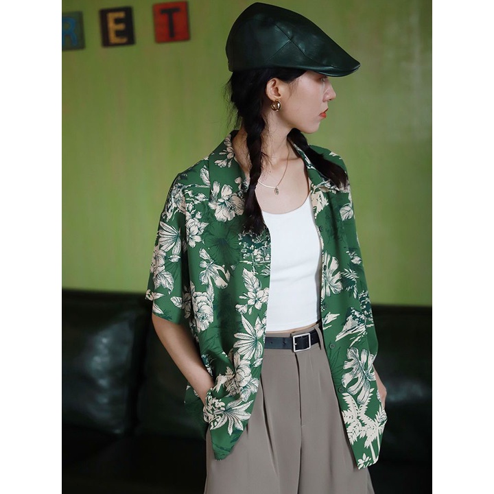 Áo Sơ Mi Tay Ngắn Phong Cách Hawaii Đường Phố Thời Trang Mùa Hè Mới Cho Nữ