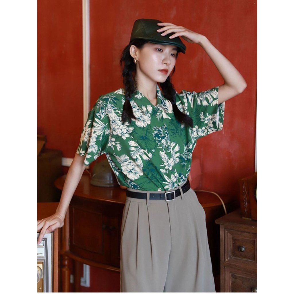 Áo Sơ Mi Tay Ngắn Phong Cách Hawaii Đường Phố Thời Trang Mùa Hè Mới Cho Nữ