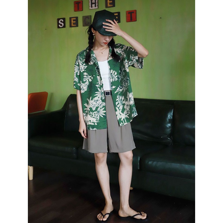 Áo Sơ Mi Tay Ngắn Phong Cách Hawaii Đường Phố Thời Trang Mùa Hè Mới Cho Nữ