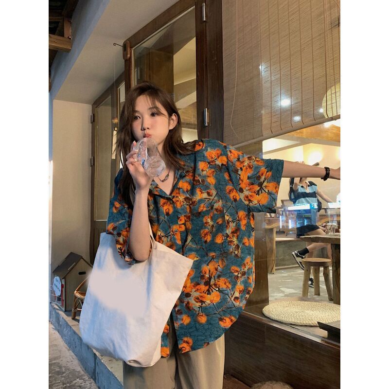 Áo Sơ Mi Nữ Ngắn Tay Nhuộm Màu Phong Cách Hong Kong Thời Trang Mới