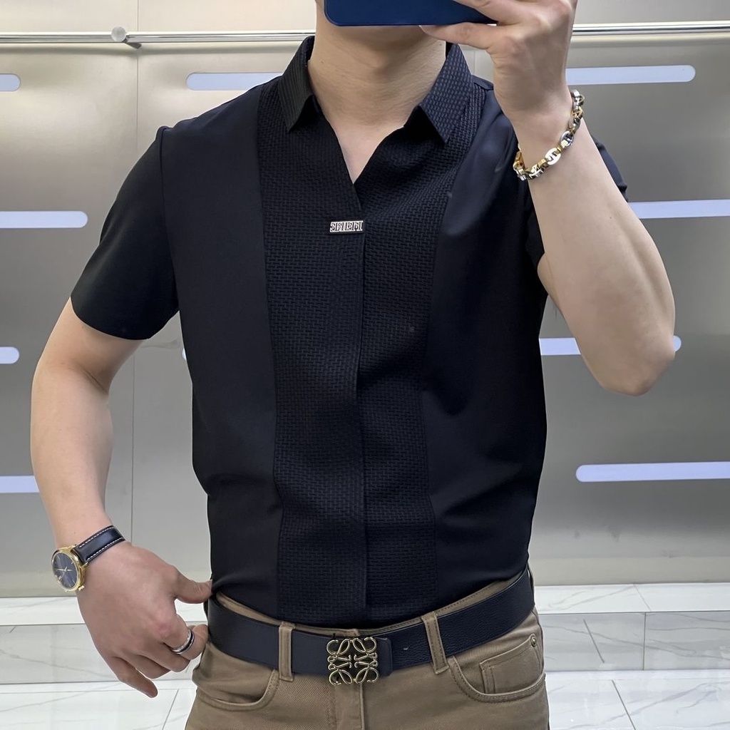 Áo Sơ Mi Nam Ngắn Tay Dáng Ôm Thời Trang Mùa Hè