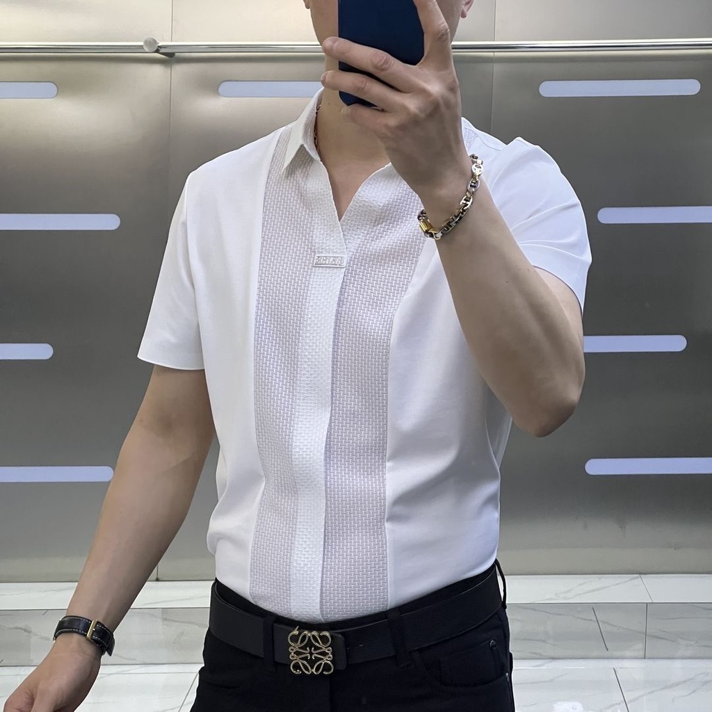 Áo Sơ Mi Nam Ngắn Tay Dáng Ôm Thời Trang Mùa Hè