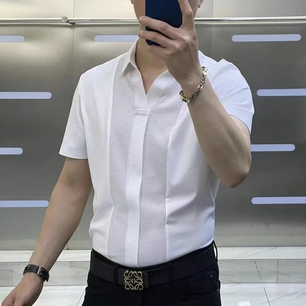 Áo Sơ Mi Nam Ngắn Tay Dáng Ôm Thời Trang Mùa Hè