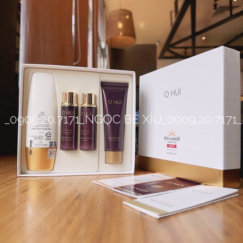 SET CHỐNG NẮNG OHUI DAY SHILED PERFECT SUN BLACK/RED SPF50+/PA+++