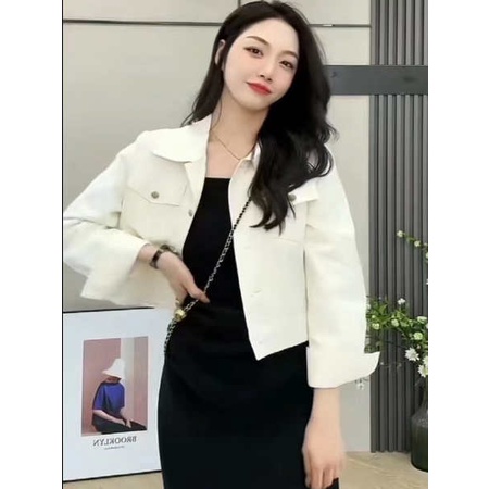 Set Áo Sơ Mi Phối Đầm Hai Dây Màu Đen Thời Trang Cao Cấp Cho Nữ
