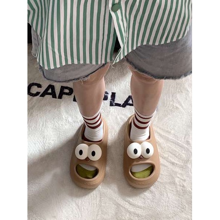 Dép Nữ Sinh Đôi Mắt To Dễ Thương Mùa Hè Đáy Dày Ở Nhà