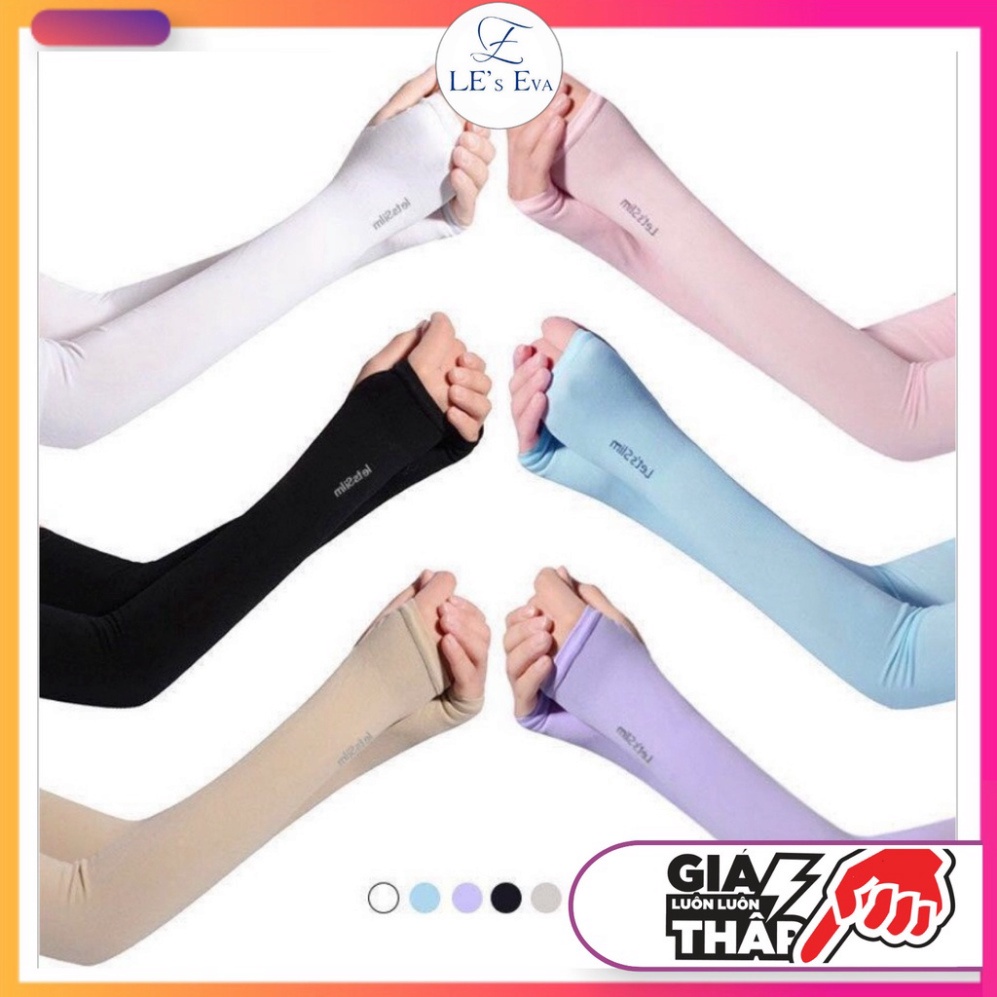 Găng Tay Chống Nắng Hàn Quốc Xỏ Ngón Let's Slim đủ màu Dày Dặn Ngăn Tia UV (1 đôi)0