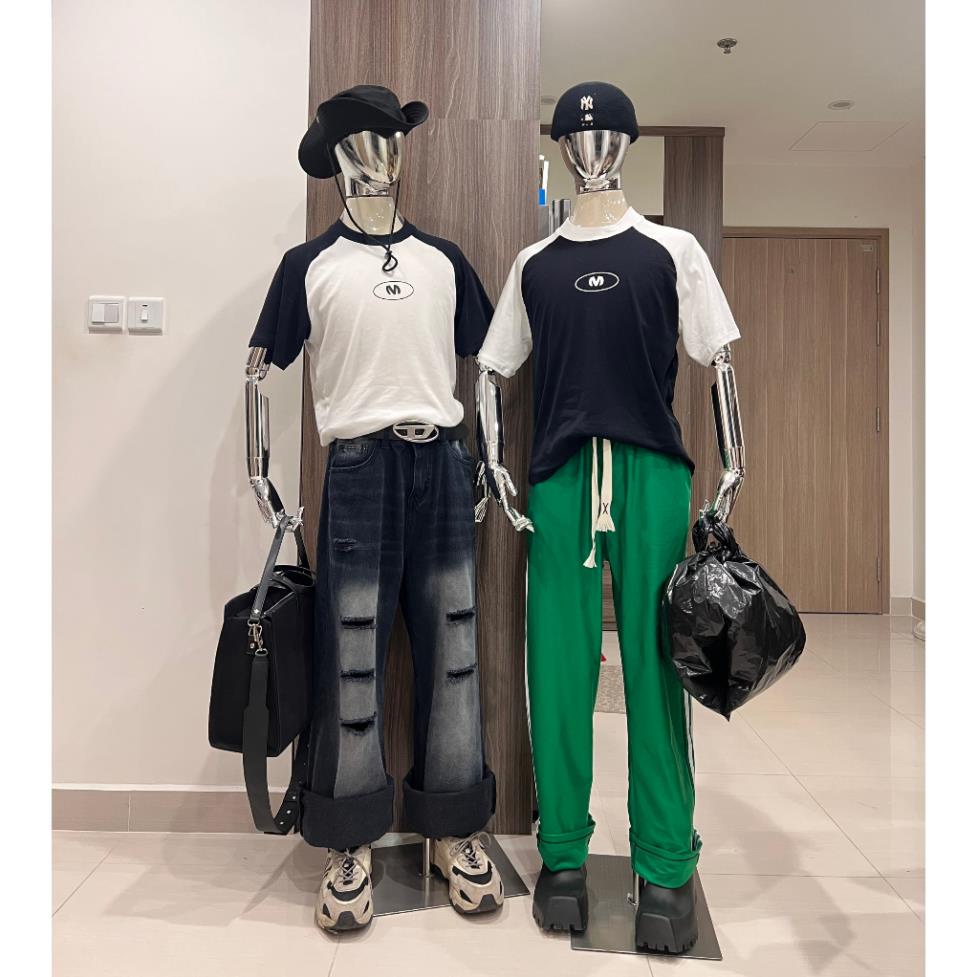 Áo Baby Tee Logo Boxy Mix Tay Nam Nữ Siêu hot Ver 2 - Vintage