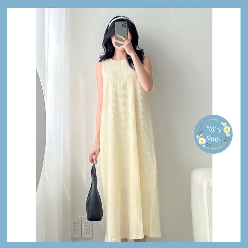 Váy Gân Sát Nách Trơn Hai Lớp Hàn Quốc, Chất Mềm Mát, Đẹp, Freesize Dưới 65kg nội y xanh chất đẹp