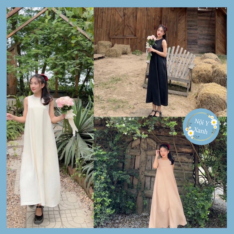 Váy Gân Sát Nách Trơn Hai Lớp Hàn Quốc, Chất Mềm Mát, Đẹp, Freesize Dưới 65kg nội y xanh chất đẹp