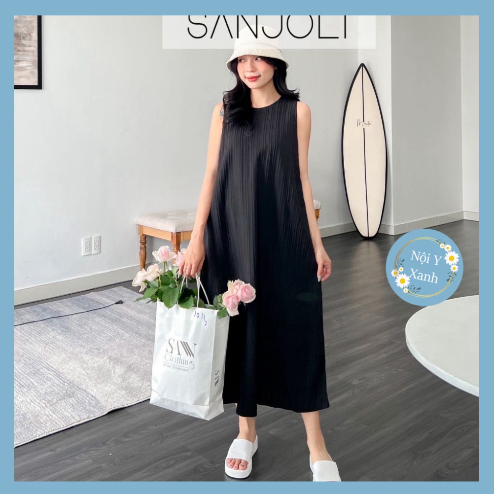Váy Gân Sát Nách Trơn Hai Lớp Hàn Quốc, Chất Mềm Mát, Đẹp, Freesize Dưới 65kg nội y xanh chất đẹp